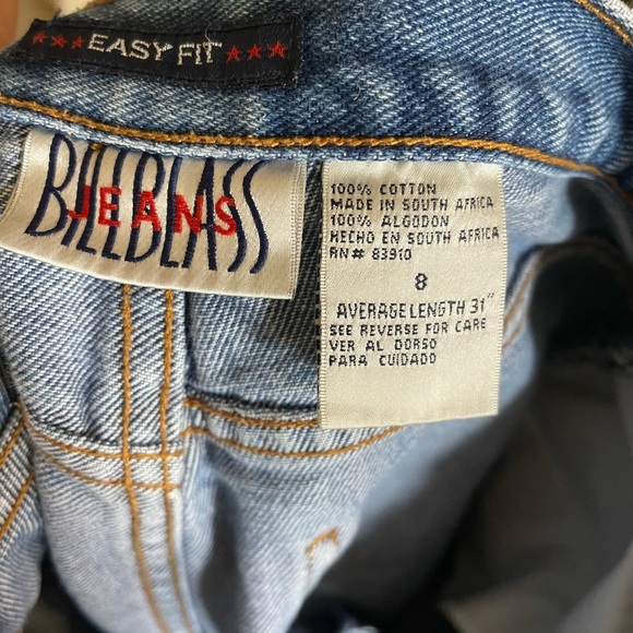 Vintage 90s bill blass high rise jeans cut off raw hem distressed shorts blue - Picture 3 of 6